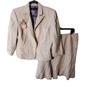 Anne Klein rosettes boulce suit jacket and tulip skirt‎ plus size 14